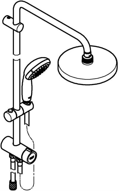 Grohe New Tempesta System 200 Duvar Bağlantılı, Divertörlü Duş Sistemi-26452001