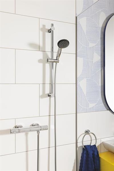 GROHE Vitalio Start 100 Sürgülü Duş Seti, 600 mm Sürgülü Ray, 100 mm El Duşu 1 Akışlı, 1750mm Duş Hortumu, Düşmeye Dayanıklı, Su Tasarruflu, Kireç Önleyici Sistem, Duş Başlığı, Krom, 27942000