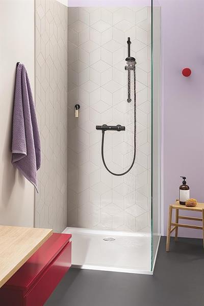GROHE Vitalio Start 100 QuickFix Sürgülü Duş Seti 100mm 2 Akışlı El Duşu, 600mm Sürgülü Ray, 1750mm Duş Hortumu, Kireç Önleyici Sistem, Banyo-Duş Başlığı, Mat Siyah, 279482430