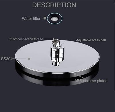 Duş başlığı, duş başlığı, 200 mm, krom, premium duş seti, masaj, duş spreyi