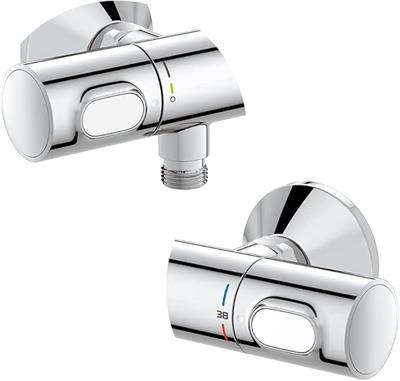 GROHE Precision Flow Termostatik Duş Bataryası ve Duş Seti, Su Tasarruflu, Kireç Önleyici Sistem, Duş Başlığı, Krom, 34841000