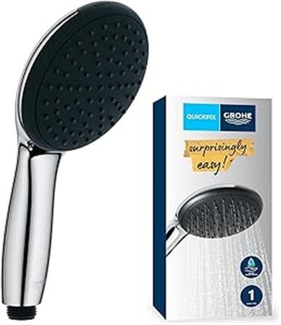 GROHE Vitalio Start 110 El Duşu, 1 Akışlı Yağmur Duşu, 110mm Yuvarlak Duş Başlığı, Kireç Önleyici Sistem, Krom, 27940001