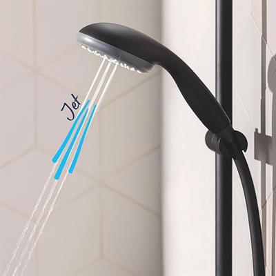 GROHE Vitalio Start 100 QuickFix El Duşu 2 Akışlı (Yağmur ve Jet) Kireç Önleyici Sistem, Banyo-Duş Başlığı, Mat Siyah, 279462430
