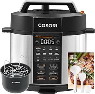 OUTLET COSORI Düdüklü Tencere, 9u 1 Arada, 14 Fonksiyonlu Çoklu Pişirici, 5,7 L Düdüklü Tencere, Yavaş Pişirici ve Sous Vide, Sote Tavası, Paslanmaz Çelik
