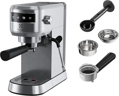 OUTLET Electrolux E6EC1-6ST Explorer 6 Espresso Cappuccino Makinesi Paslanmaz Çelik, Isı Kontrol Teknolojisi, Süt Köpürtücü, Çıkarılabilir Damlatma Tepsisi, 1250W