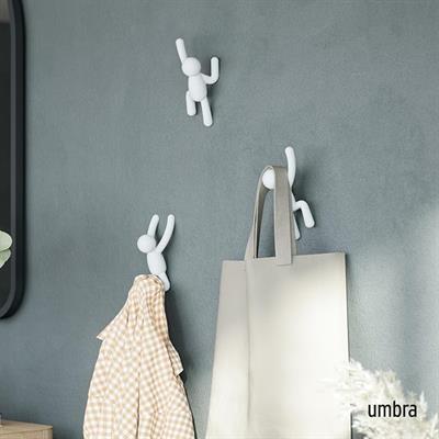 Umbra Buddy kanca - Ceketler, şallar, çantalar, sırt çantaları, havlular ve daha fazlası için dekoratif duvar askısı, gardırop, 3lü set, çeşitli renklerde