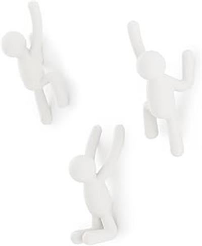 Umbra Buddy kanca - Ceketler, şallar, çantalar, sırt çantaları, havlular ve daha fazlası için dekoratif duvar askısı, gardırop, 3lü set, çeşitli renklerde