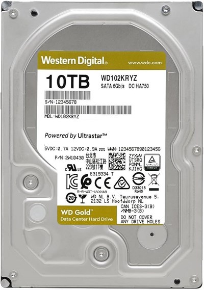 WD Gold Enterprise 102KRYZ Dahili Disk, 10 TB, 7200 Rpm, 3.5 inç