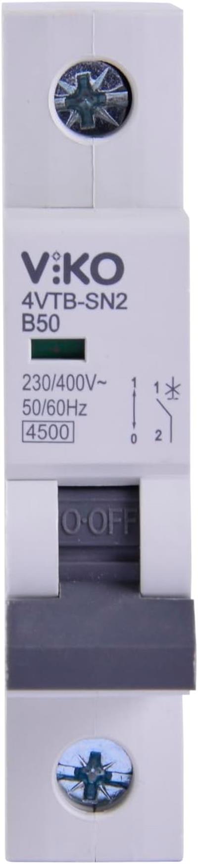 Viko 4VTB-1B50 Otomatik Sigorta 4,5kA B Tipi 1 Kutup 50A