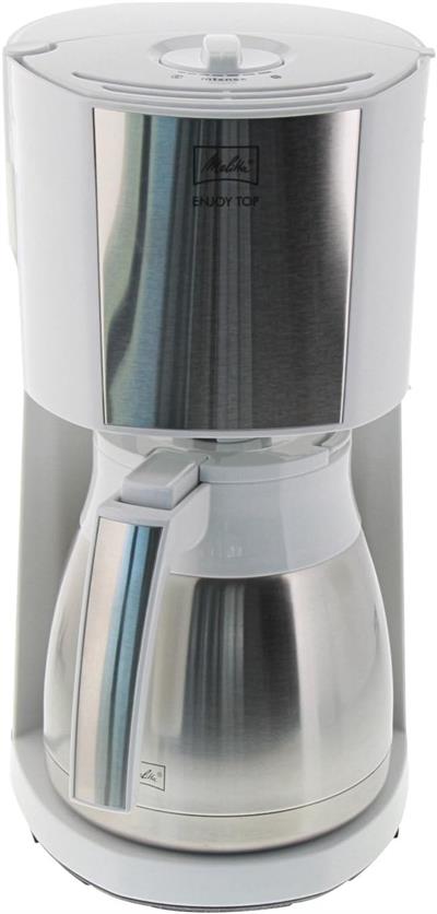 OUTLET Melitta Enjoy II Top Therm Termoslu Filtre Kahve Makinesi, Paslanmaz Çelik ve Plastik, 1.2 L Kapasitesi, 1000W, Damlama Durdurucu, Aroma Selector, Otomatik Kapanma, Beyaz