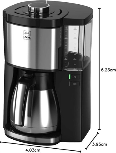 OUTLET Melitta Look V Perfection Filtre Kahve Makinesi - Termos - Zamanlayıcı Fonksiyonlu - Damlama Durdurucu - 10 Fincan - Siyah (1025-16)