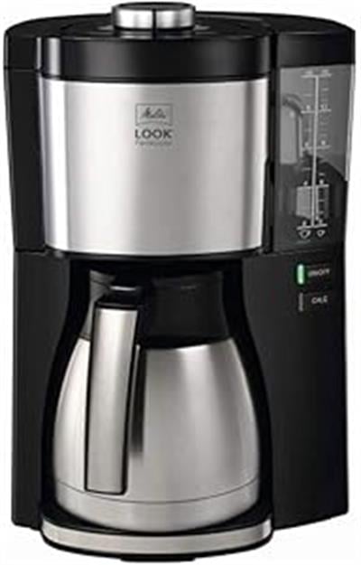 OUTLET Melitta Look V Perfection Filtre Kahve Makinesi - Termos - Zamanlayıcı Fonksiyonlu - Damlama Durdurucu - 10 Fincan - Siyah (1025-16)