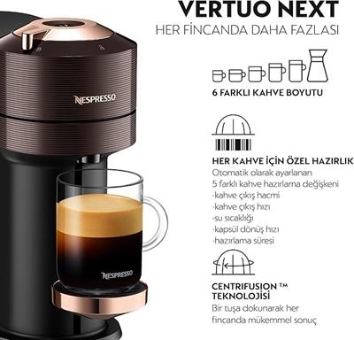 OUTLET Nespresso Vertuo Next Premium Kahve Makinesi, Kahverengi