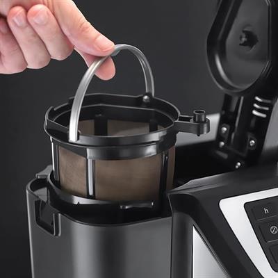 OUTLET Russell Hobbs Öğütücülü kahve makinesi [dijital zamanlayıcı, optimum ekstraksiyon ve aroma için duş başlığı] Zafer (maksimum 12 bardak, 1.5l cam sürahi, öğütme ayarı) filtre kahve makinesi siya