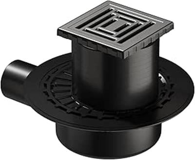 OUTLET VitrA V-Flow Kare 5607314 Yalıtımlı Duş Kanalı, Yandan Çıkışlı, 10x10 cm, DK 800 Kapak, Mat Krom