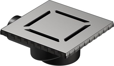 VitrA V-Flow Kare 5606976 Duş Kanalı, Yandan Çıkışlı, 15x15 cm, DK 100 Kapak, Mat Krom