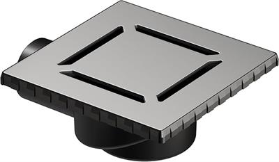 VitrA V-Flow Kare 5606976 Duş Kanalı, Yandan Çıkışlı, 15x15 cm, DK 100 Kapak, Mat Krom