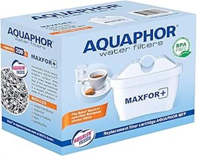 AQUAPHOR Filtre kartuşu MAXFOR+ Pack 1 - performans suyundaki kireç, klor ve diğer maddelere karşı, Aquaphor Onyx, ametist, Jasper, Time ve tüm Brita modelleri için