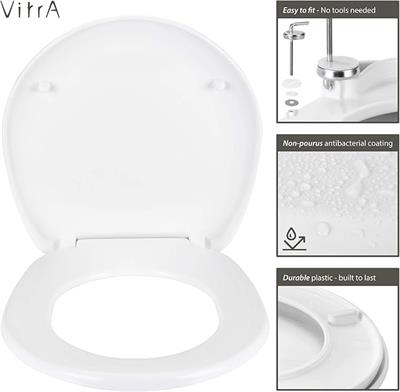 Vitra S10 109-003-901 Klozet Kapağı Universal Oval Form Nuvoplast Beyaz