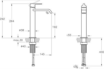 VitrA Suit A42814 Çanak Lavabo Bataryası, Üstten Kumandalı, Krom