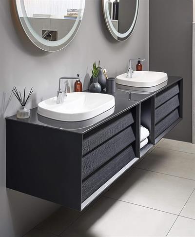 OUTLET VitrA Frame 5696B403-0041 Tezgah Üstü TV Lavabo, Armatür Bantlı, VitrA Clean, 57 cm, Beyaz