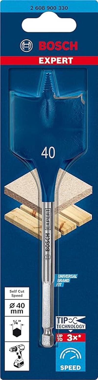 Bosch 1x EXPERT Self Cut Speed Yaprak Delme Uçları (Yumuşak ahşap, Sunta, Ø 40,00 mm, Aksesuar Döner Matkap/Vidalamalar, Darbeli Matkap/Vidalama)