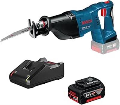 OUTLET Bosch Professional GSA 18V-LI Akülü Panter Testere (18 Volt, 1 x 4,0 Ah Akü, Şarj Cihazı, Ahşapta kesme derinliği: 250 mm, 2.700 strok/dk, Karton Kutuda)