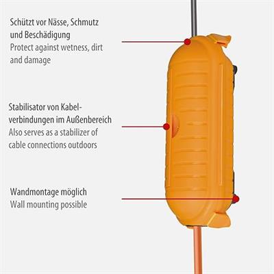 Brennenstuhl Safe-Box Kablo Koruyucu Kapsülü BIG IP44 Dış Mekan Sarı 