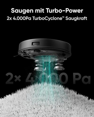 Eufy Clean X8 Pro Paspas Fonksiyonlu Robot Süpürge, Twin Turbine™ 2× 4.000Pa Emiş Gücü, Aktif Dolaşık Açıcı Fırça ve Halılardaki Evcil Hayvan Tüylerinin Derinlemesine Temizlenmesi için iPath™ L