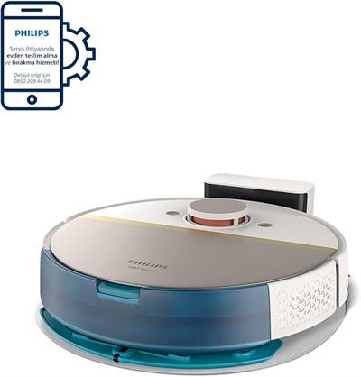OUTLET Philips XU7000/02 HomeRun 7000 Serisi Aqua Islak ve Kuru Temizlik Robotu, Güçlü 5200 mAh Li-Ion Pil,5000 Pa Emiş Gücü, 360 Lazer Navigasyon, EPA11 Filtre