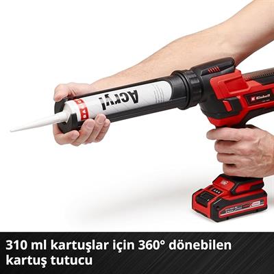 Einhell Akülü Silikon Tabancası TE-SG 18/10 Li-Solo Power X-Change (18 V, 310 ml kartuşlar için, 2.000 Nye kadar dağıtım gücü, ayarlanabilir güç, akü dahil değildir) - 4522250