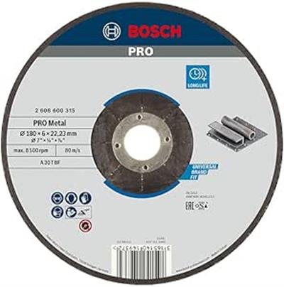 Bosch Professional Accessories Bombeli Metal Kesme Diski, Gri, 230 mm, 1 Adet (2608600228)