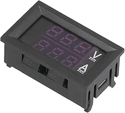 Volt Ampermetre, 10 A DC4,5 V 100 Va kadar Dijital Voltmetre Ampermetre Panel Mavi ve Kırmızı Çift LED Gösterge Alanı Bağlantı Kablolu 2 Tel Gerilim Amper Test Cihazı Ev için (100 A Kırmızı Mavi + Sh