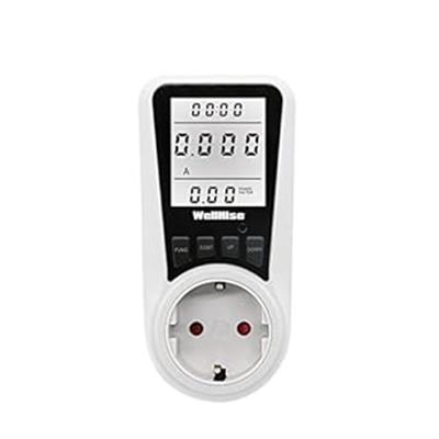 WellHise PM003+ Wattmetre 16A 3680W Işıklı Ekran Elektrik Tüketimi Ölçer