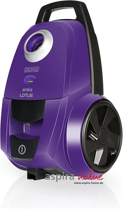Arnica Lotus Mor Toz Torbalı Elektrikli Süpürge, 4.5 L Hacim, 750 W, Yıkanabilir Filtre, Mor