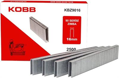 OUTLET KOBB KBZ9016 16mm 2500 Adet 90 Serisi Ağır Hizmet Tipi Zımba Teli, Gri