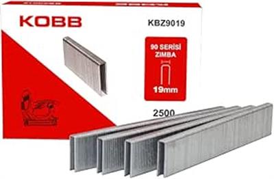 OUTLET KOBB KBZ9019 19mm 2500 Adet 90 Serisi Ağır Hizmet Tipi Zımba Teli, Gri