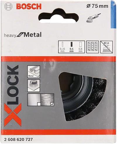 OUTLET Bosch Professional Heavy örgülü tencere fırçası (metal için, X-LOCK Ã˜ 75 mm, Ã˜ 125 mm için), 2608620727