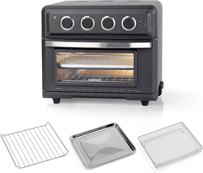 AirfryerCUİSİNART TOA60E AİR FRYER MİNİ FIRIN, 7'Sİ 1 ARADA FONKSİYON: SICAK HAVA FRİTÖZÜ, FIRIN, MANGAL, TOST MAKİNESİ, SICAK TUTMA FONKSİYONU, SİYAH