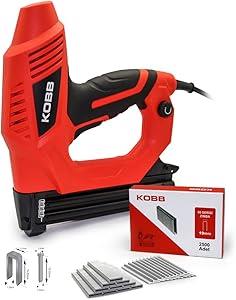 Çivi Çakma MakineleriKOBB KBZ90 15-25mm Zımba ve 15-32mm Profesyonel Çivi Çakma Makinesi + 3000 adet Yedek Zımba ve Çivi, Kırmızı/Siyah