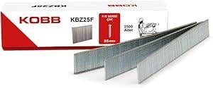 Çivi ve VidaKOBB KBZ25F 25mm 2500 Adet F/E/J/8 Serisi Ağır Hizmet Tipi Kesik Başlı Çivi, Gri