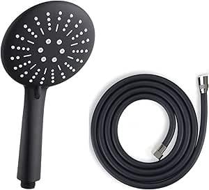 El Duşları ve ParçalarıNEROLIA Matte Black Lüks Duş Seti - 3 Farklı Püskürtmeli Full Mat Siyah Kaplama El Duşu + 150 cm Siyah PVC Duş Spirali - Paslanmaz, Kopmaz, Kırılmaz Çelik Bağlantılı PVC Duş Hortumu (2'li Set)
