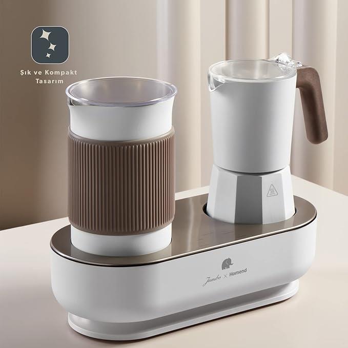 Espresso MakineleriOUTLET Jumbo x Homend Joy Mocha Pot 5013H Inox 4 Programlı Espresso, Latte, Capuccino, Macchiato Yapma Makinesi