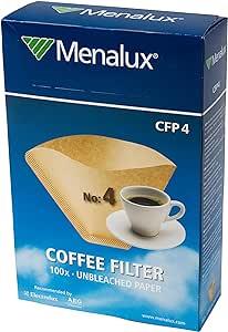 Kahve Makinesi AksesuarlarıOUTLET Menalux CFP4 - 100 Kağıt Filtre, Numara 4, Damla Kahve Makinesi için