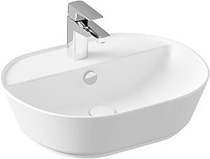 LavabolarVitrA Geo 7428B001-0001 Oval Çanak Lavabo 55 cm, Mat Beyaz