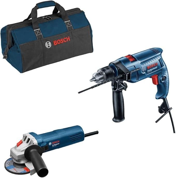 Normal ve Darbeli MatkaplarOUTLET Bosch Professional GSB 550 Darbeli Matkap + GWS 750-125 Avuç Taşlama Makinesi