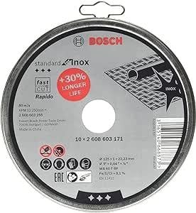Taşlama Aksesuar ve ParçalarıOUTLET Bosch için ayırma diski düz standart Inox- Rapido WA 60 T BF, 125 mm, 10-ER paket, 2608603255