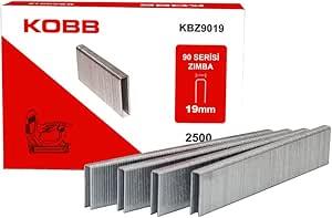 Zımbalama ve Çakma Aksesuar ve ParçalarıOUTLET KOBB KBZ9019 19mm 2500 Adet 90 Serisi Ağır Hizmet Tipi Zımba Teli, Gri