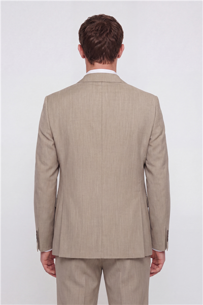 Açık Bej VEST SUIT PRNT