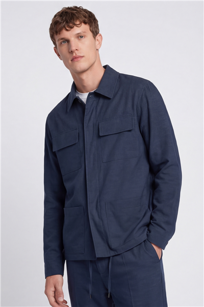 Giotelli Erkek Lacivert Normal Kesim Regular Fit Dokuma Lastikli Bel Takım Elbise